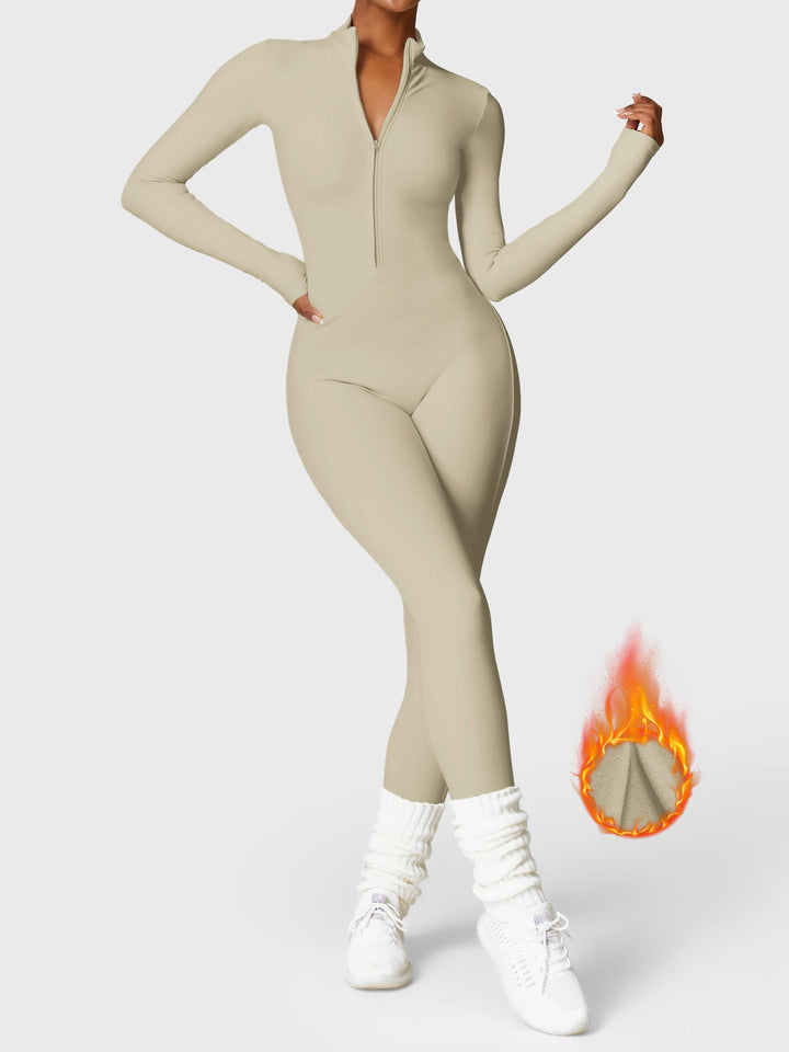 SF Belle Fleece Long Sleeve Zipper Jumpsuit