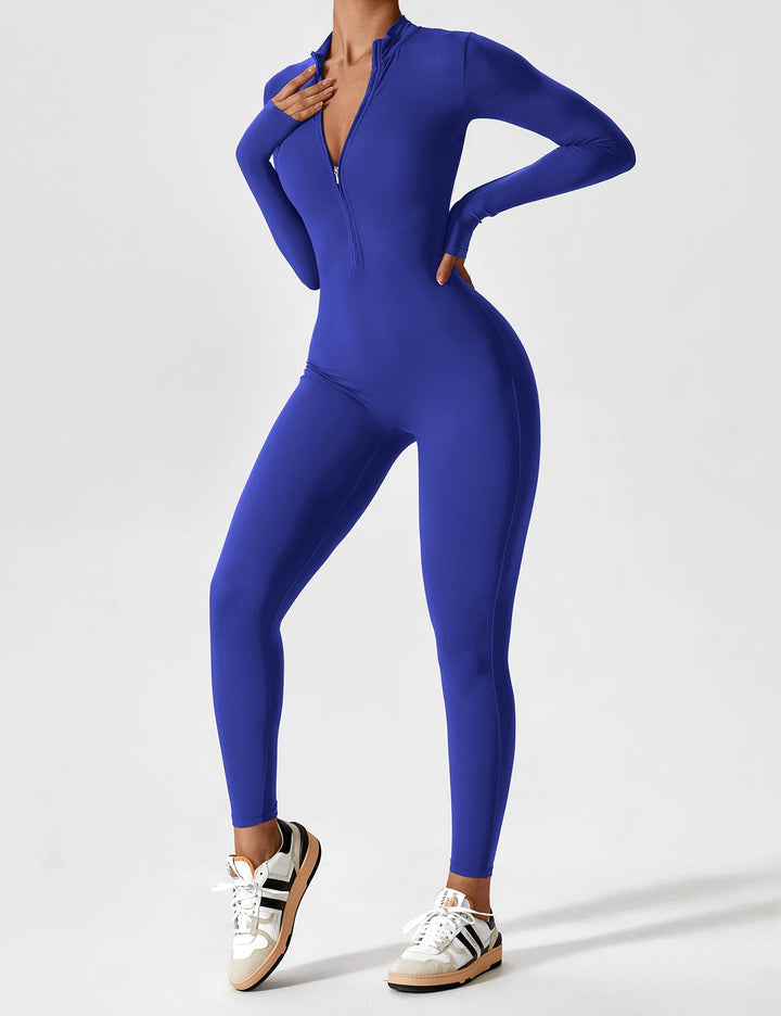 SF Long Sleeve/ Short Sleeve Zipper Jumpsuit