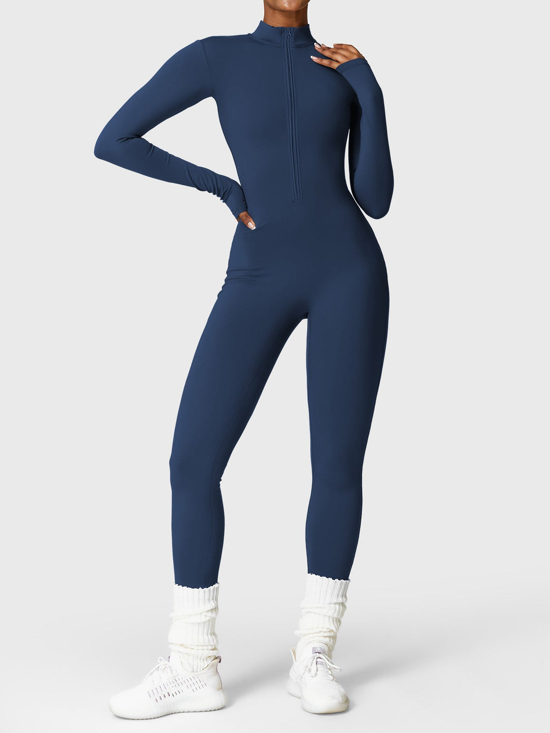 SF Belle Fleece Long Sleeve Zipper Jumpsuit
