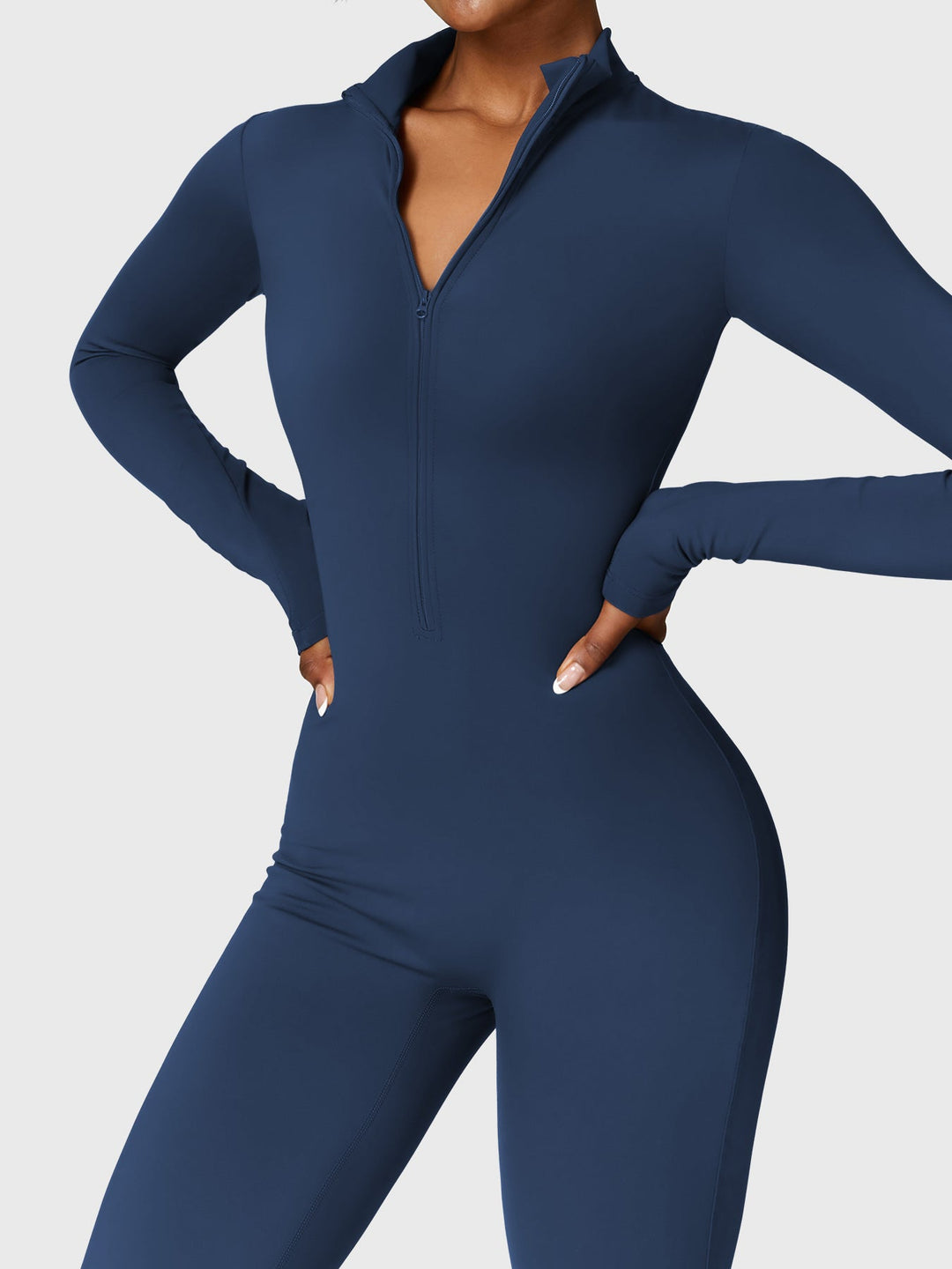 SF Belle Fleece Long Sleeve Zipper Jumpsuit