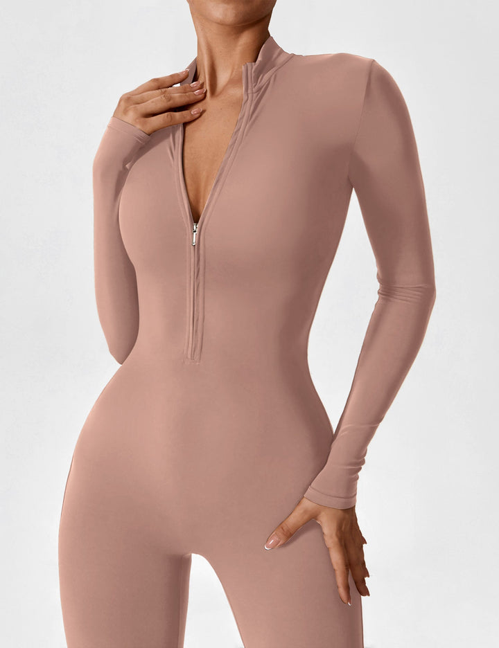 SF Long Sleeve/ Short Sleeve Zipper Jumpsuit