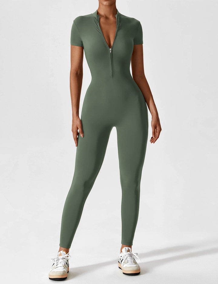 SF Long Sleeve/ Short Sleeve Zipper Jumpsuit