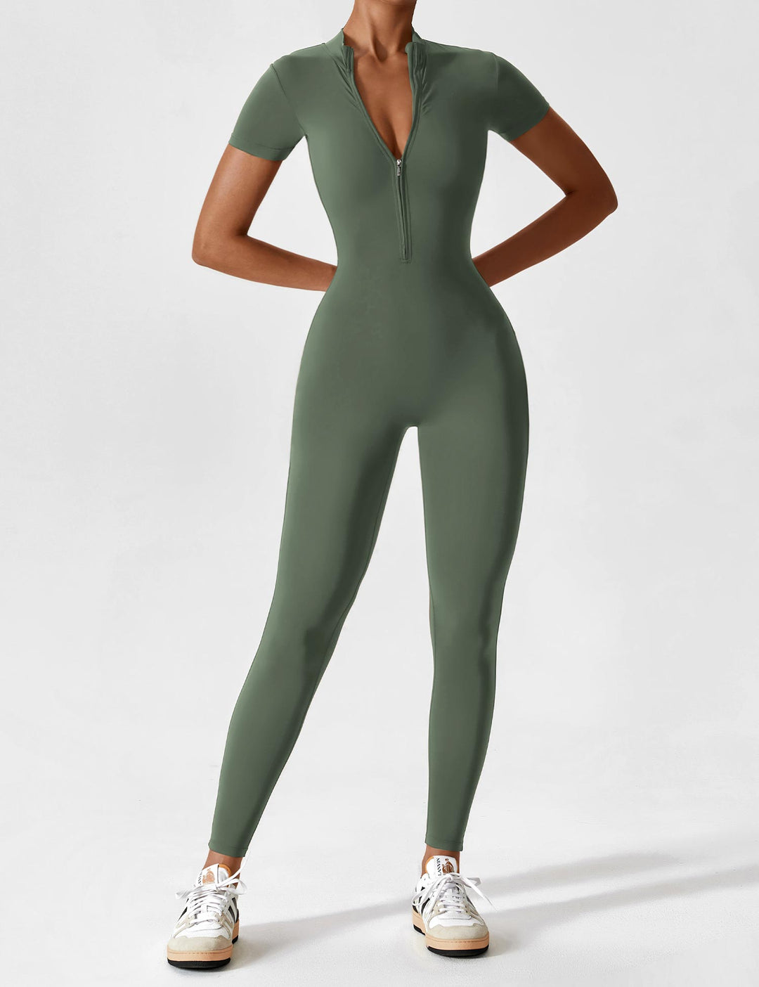 SF Long Sleeve/ Short Sleeve Zipper Jumpsuit