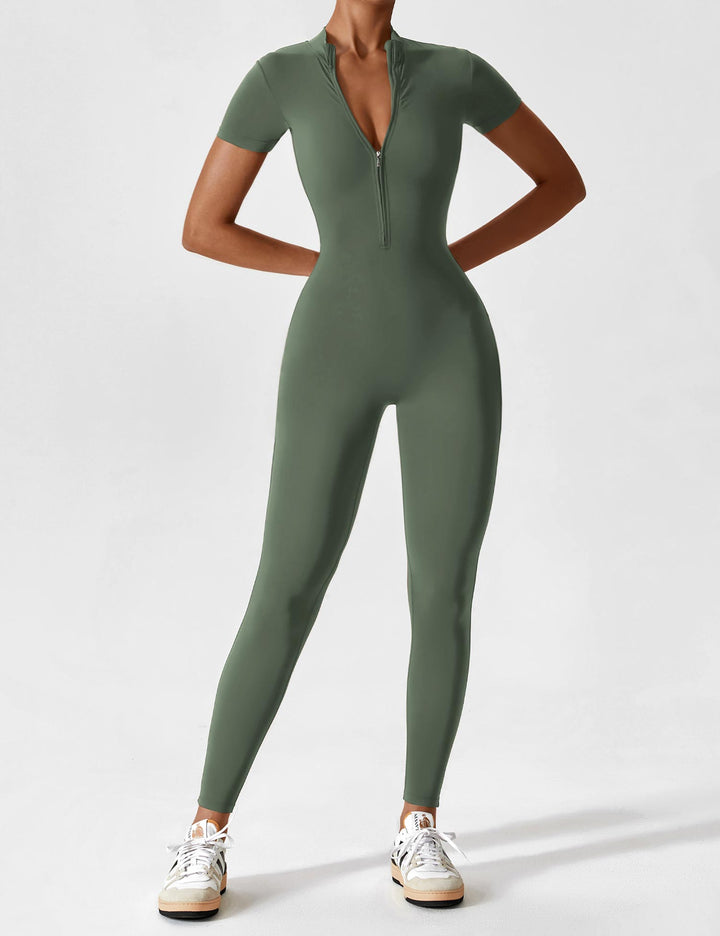 SF Long Sleeve/ Short Sleeve Zipper Jumpsuit
