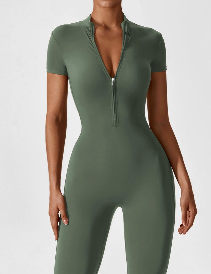 SF Long Sleeve/ Short Sleeve Zipper Jumpsuit