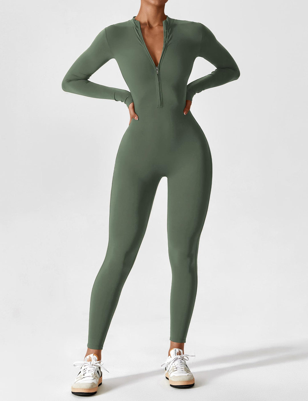 SF Long Sleeve/ Short Sleeve Zipper Jumpsuit