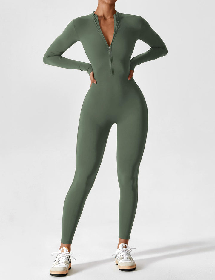 SF Long Sleeve/ Short Sleeve Zipper Jumpsuit