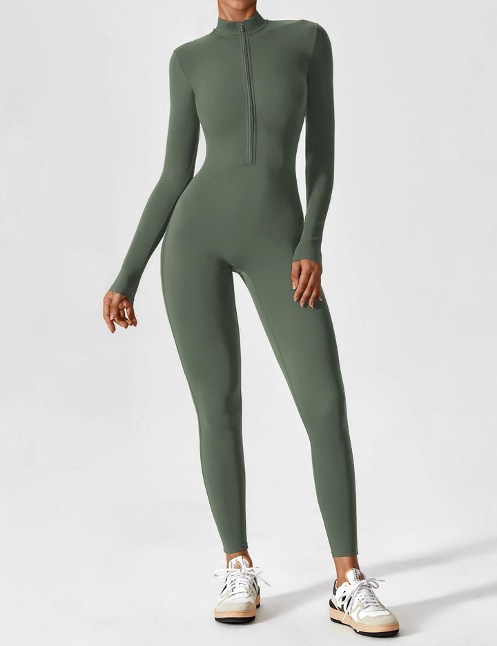 SF Long Sleeve/ Short Sleeve Zipper Jumpsuit