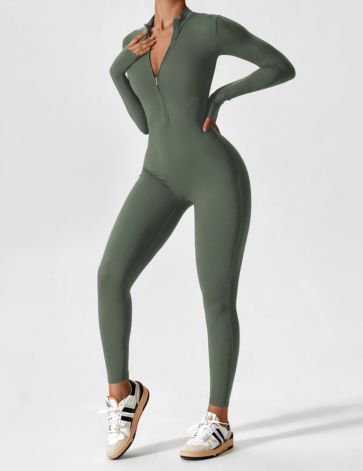 SF Long Sleeve/ Short Sleeve Zipper Jumpsuit