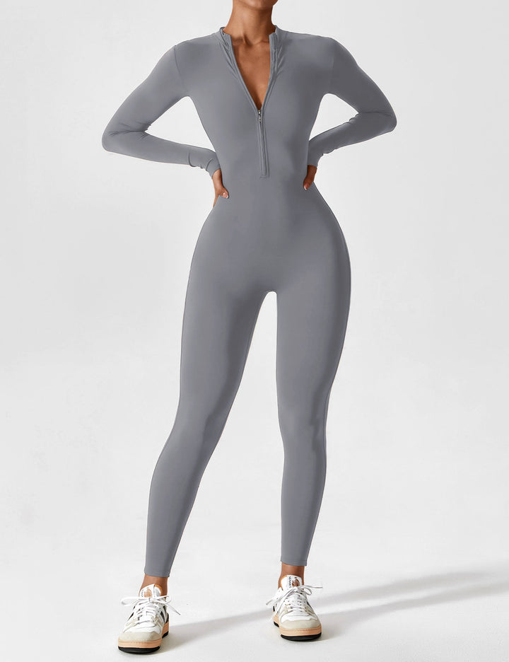 SF Long Sleeve/ Short Sleeve Zipper Jumpsuit