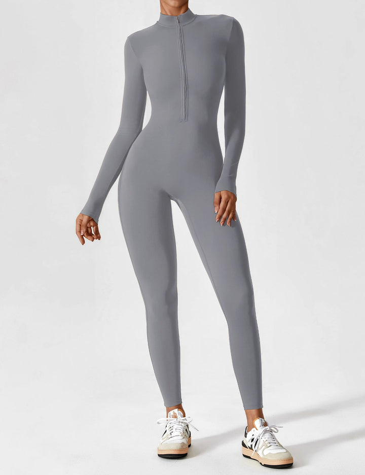 SF Long Sleeve/ Short Sleeve Zipper Jumpsuit