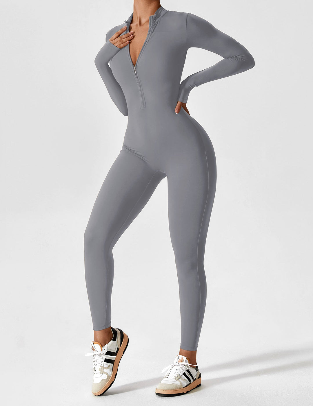SF Long Sleeve/ Short Sleeve Zipper Jumpsuit