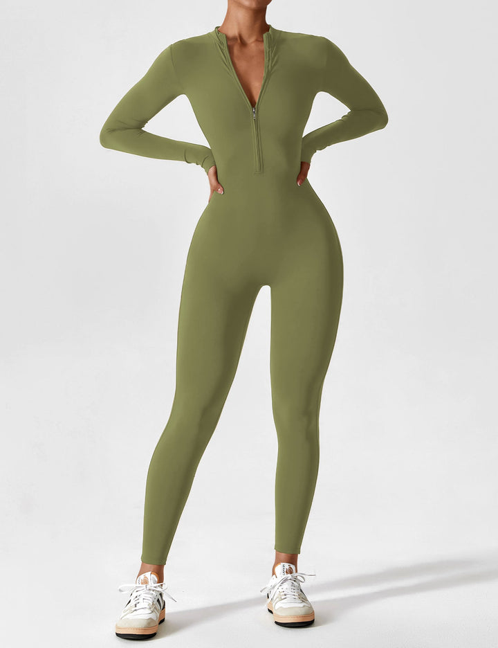 SF Long Sleeve/ Short Sleeve Zipper Jumpsuit