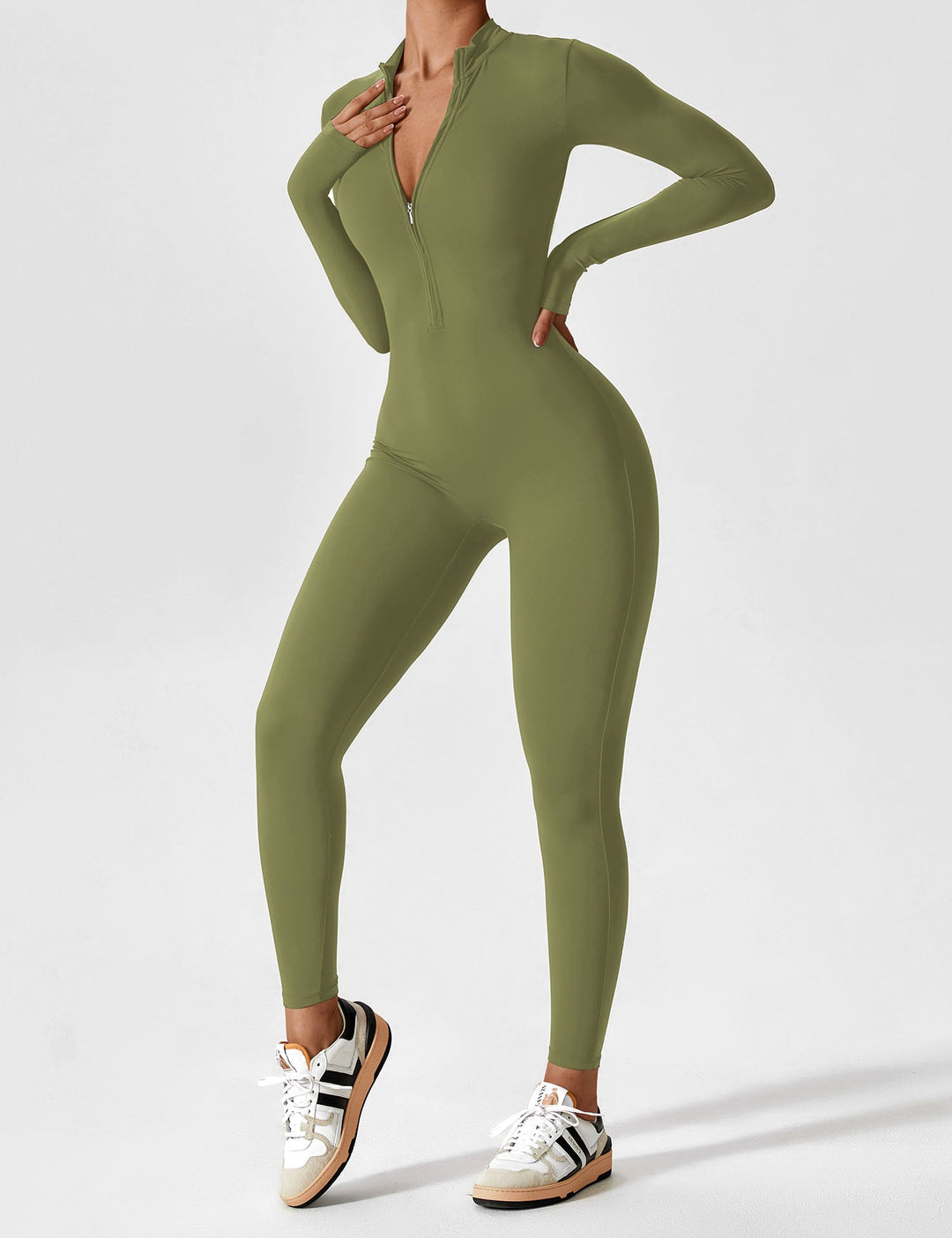 SF Long Sleeve/ Short Sleeve Zipper Jumpsuit