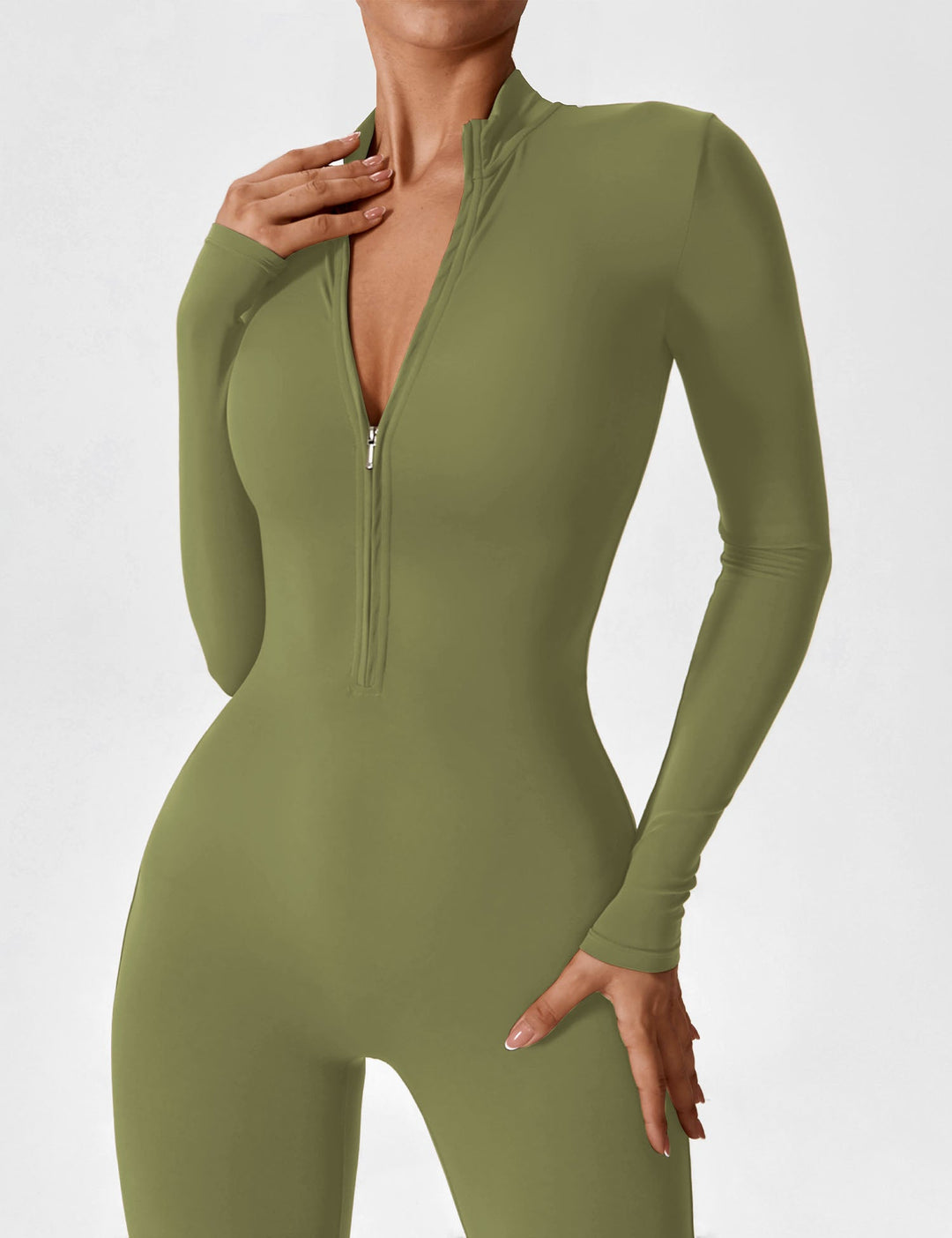SF Long Sleeve/ Short Sleeve Zipper Jumpsuit